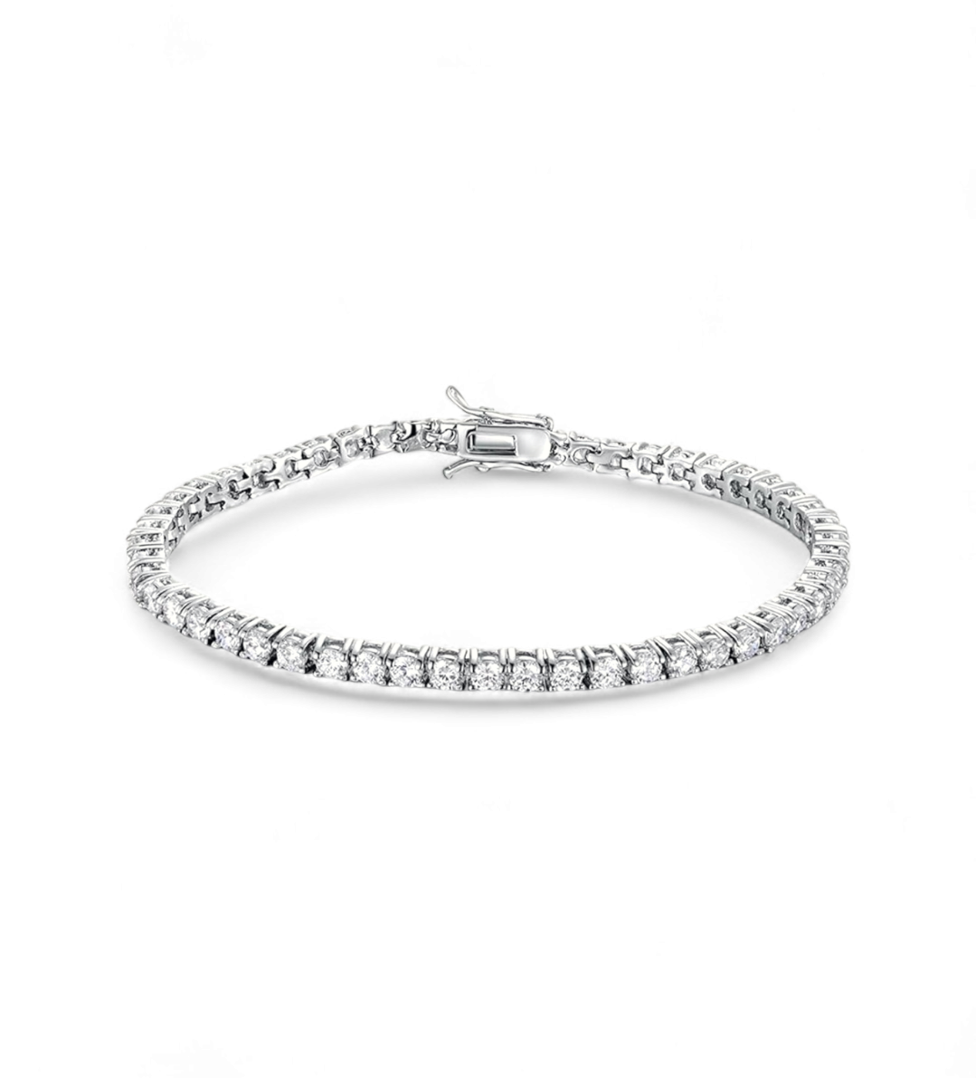 PULSERA TENNIS 3MM PLATEADO - Ámbar Joyas