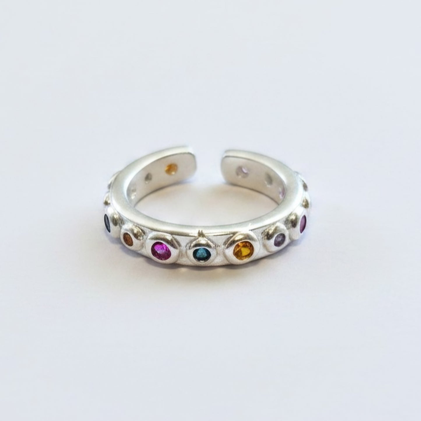 Anillo Ajustable Multicolor · Baño de Plata