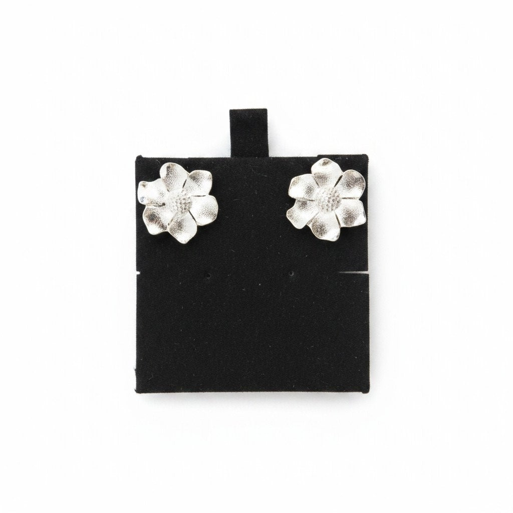 Aros Flor Satiados - Baño de Plata