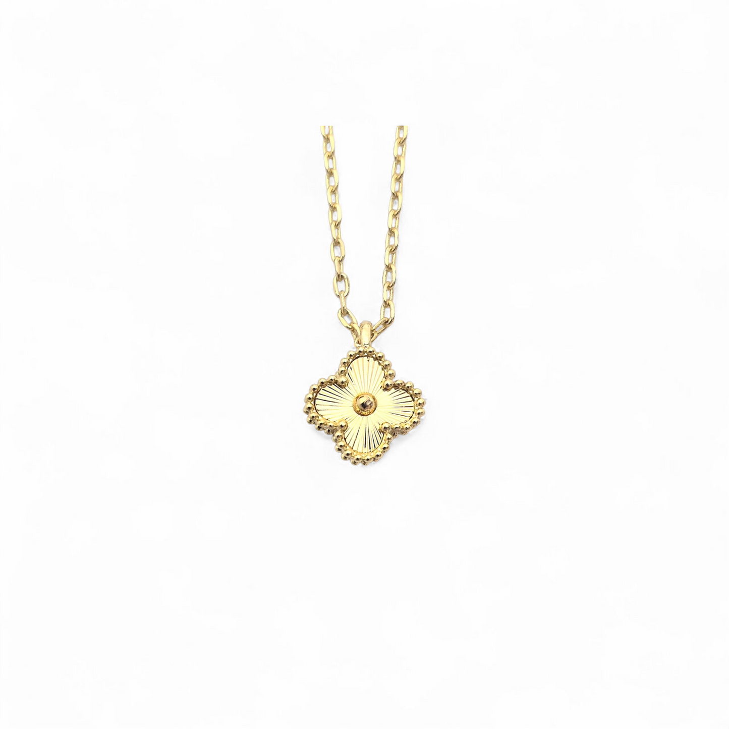 Cadena Sweet Clover Laser – Plata 925, Baño de Oro 18k