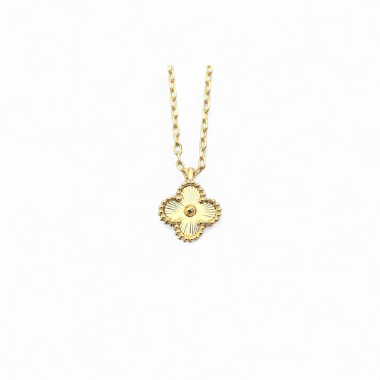 Cadena Sweet Clover Laser – Plata 925, Baño de Oro 18k