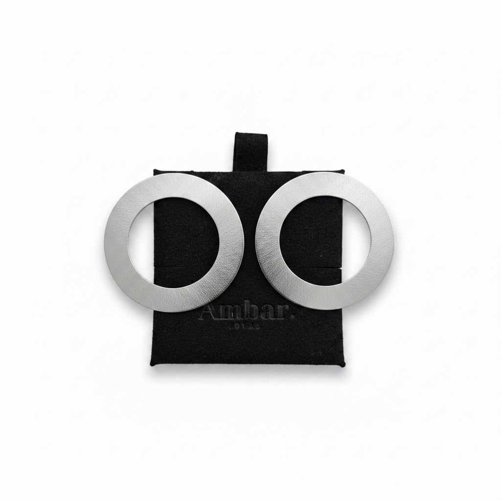 Aros Disco Grande Liso Plata