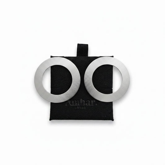 Aros Disco Grande Liso Plata