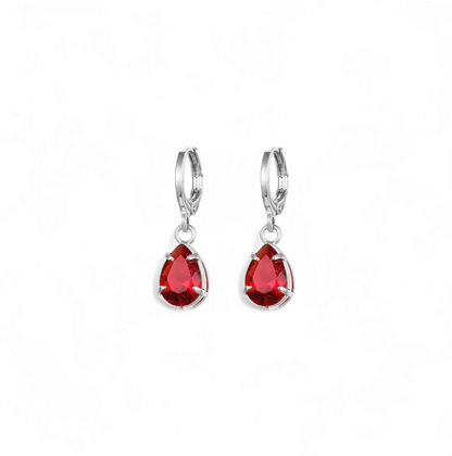 Aros Gota Rojo - Ámbar Joyas