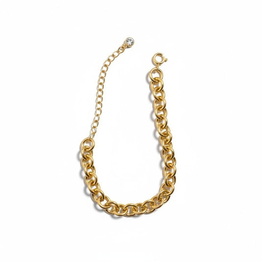Pulsera Eslabones Dobles – Baño de Oro 18k - Ámbar Joyas