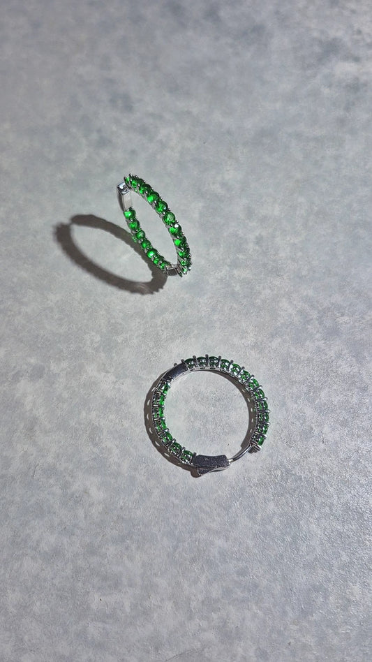 Argollas Sin Fin 3cm Verdes