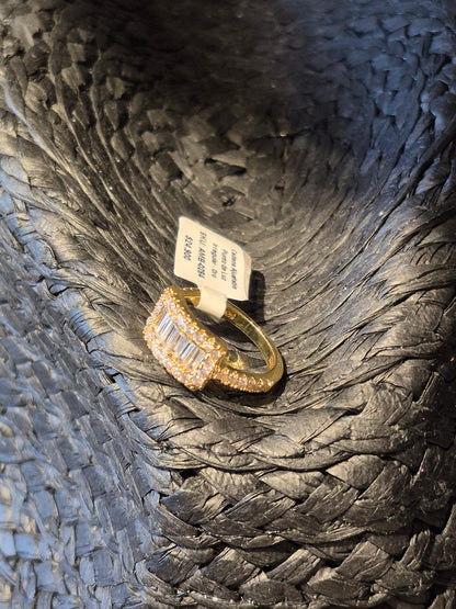 Anillo Halo Rectangular Baguette