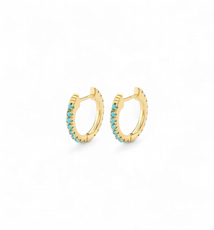 Argollas Circones Turquesa (2 colores)