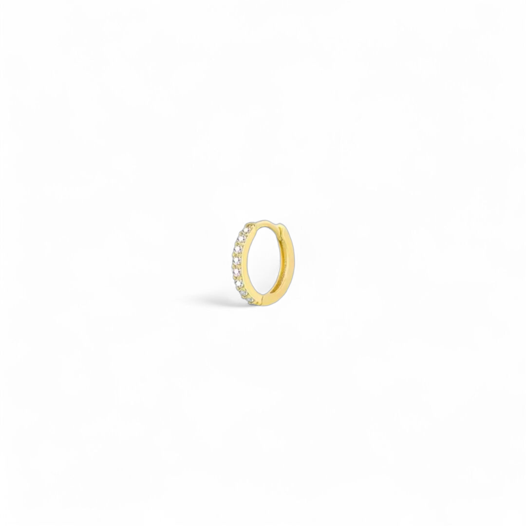 Pack 3 Aros Dorados con Zirconias – Set de Argollas Pequeñas y Medianas