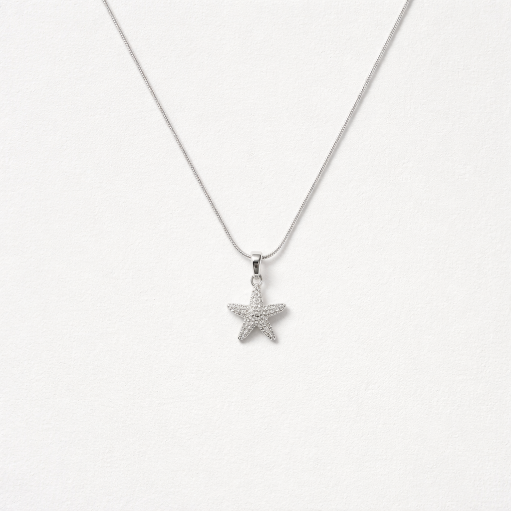 Collar Estrella de Mar Pavé – Baño de Rodio