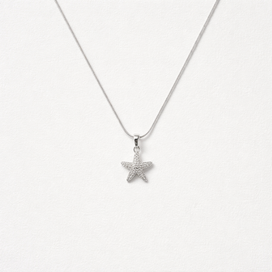 Collar Estrella de Mar Pavé – Baño de Rodio