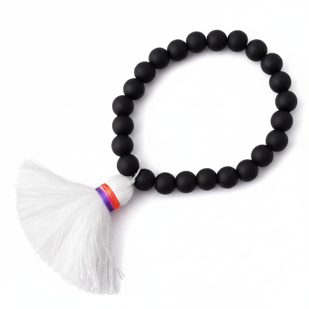 Pulsera Bolas Tassel - Negro