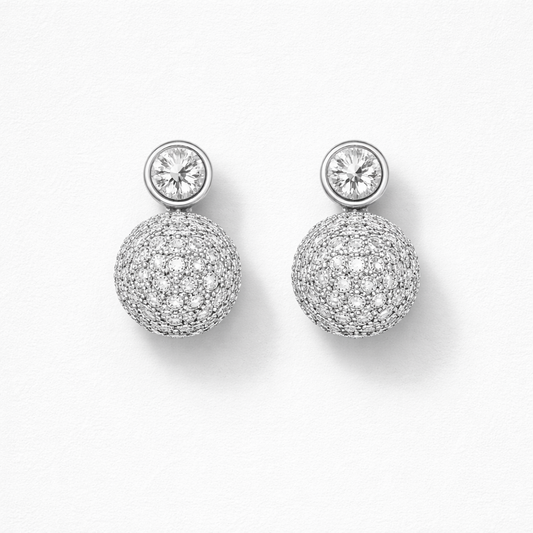 Aros Orb Pavé – Baño de Rodio