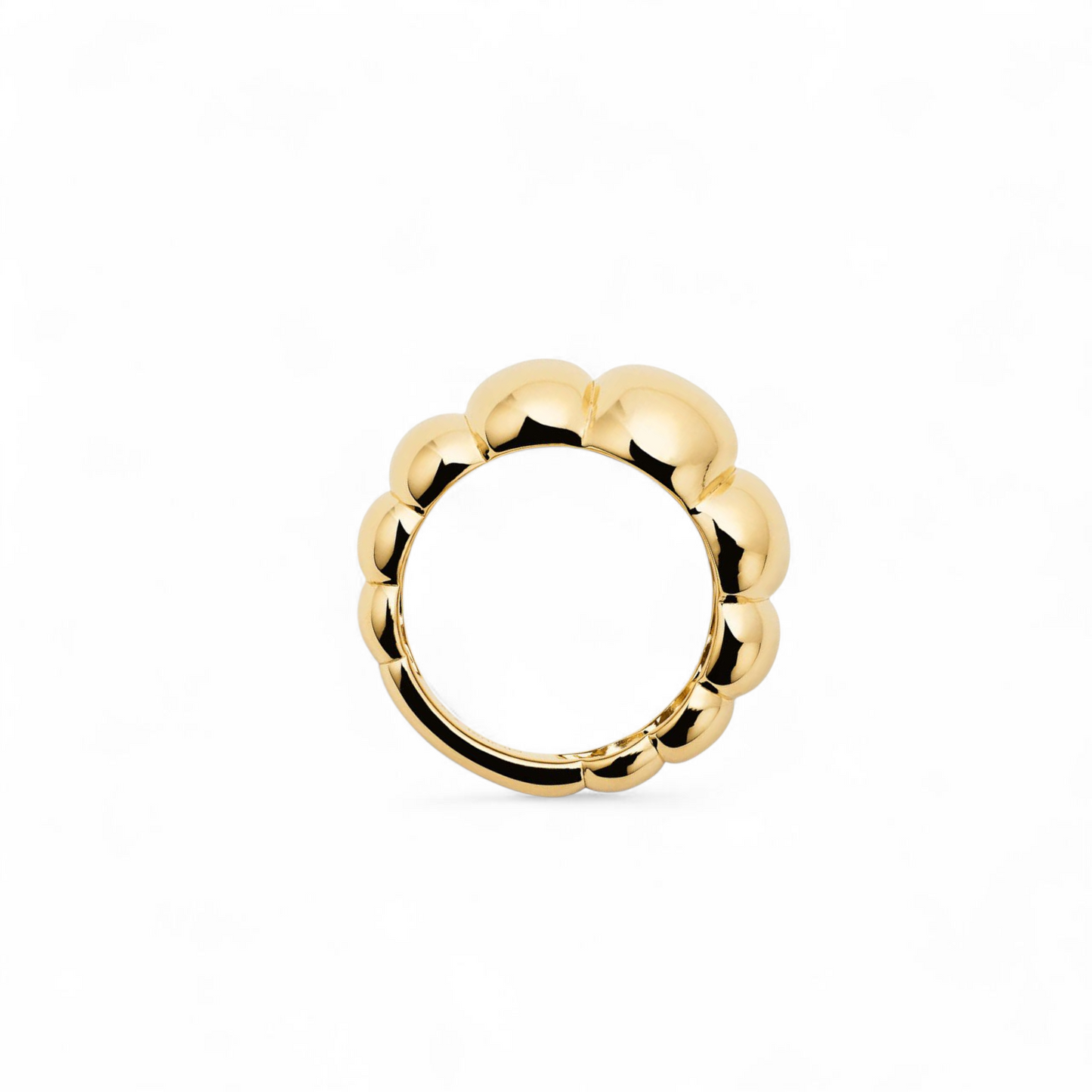 Anillo Ajustable Domo Irregular Plata 925 - Baño Dorado