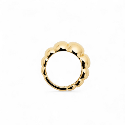 Anillo Ajustable Domo Irregular Plata 925 - Baño Dorado