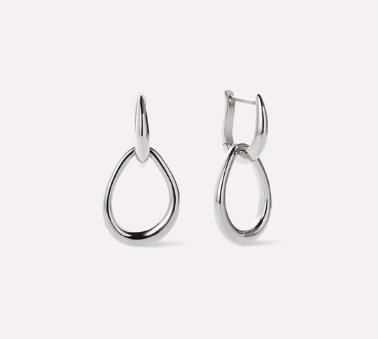 Aros Teardrop Plata 925 - Rodio