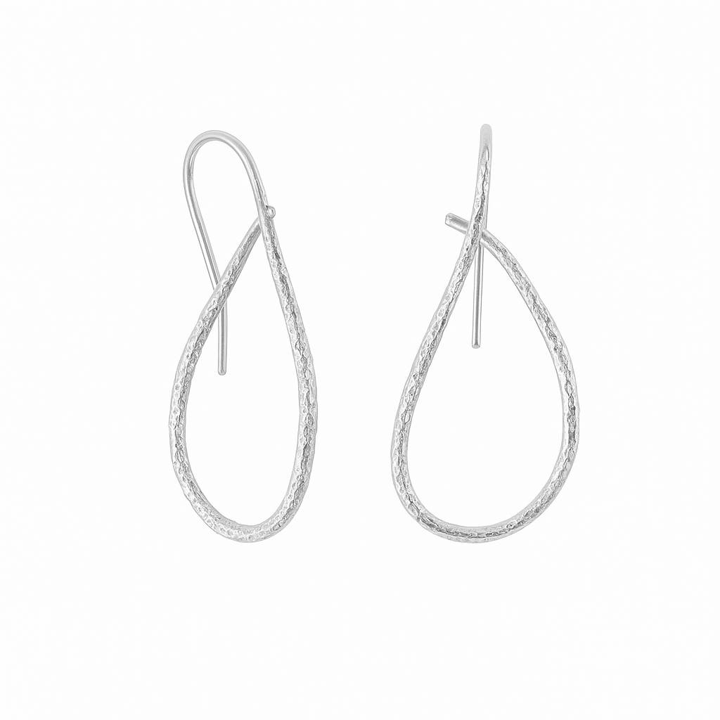 Aros Gota Plata 925 Texturizados