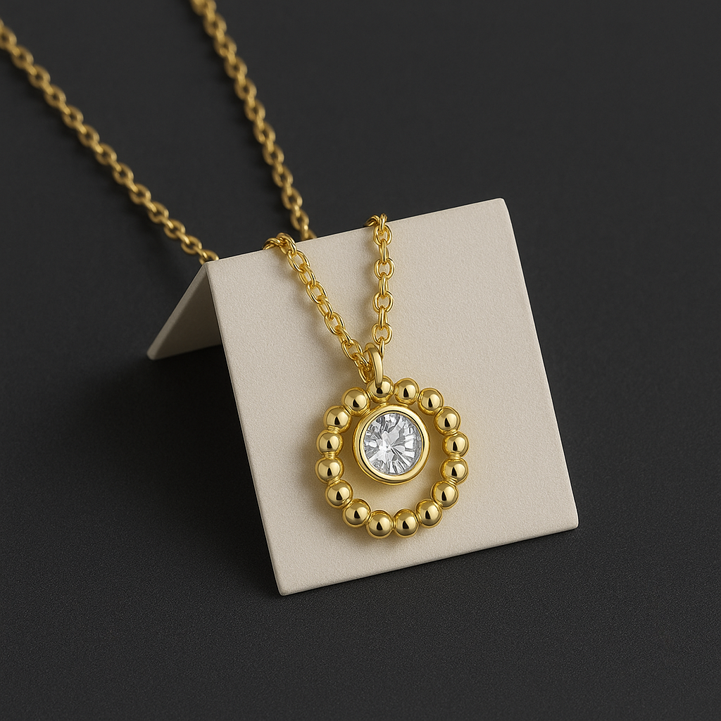 Cadena Halo Moissanita Plata 925