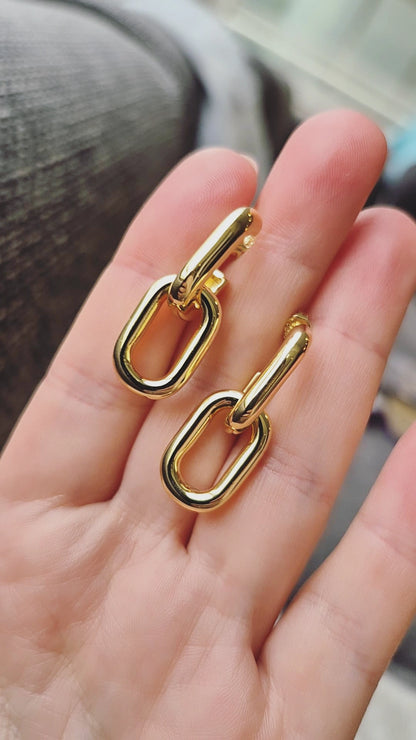 Aros Eslabones Plata 925 – Oro 18k