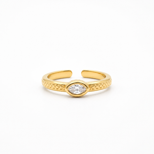 Anillo Ajustable Marquise · Baño de Oro 18k