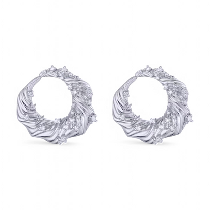 Aros Corona Circones Plateados