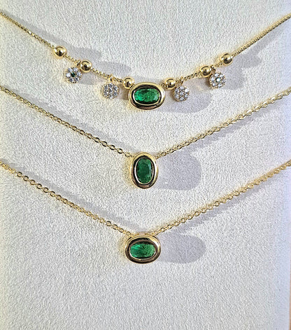 Collar Esmeralda Oval Bisel
