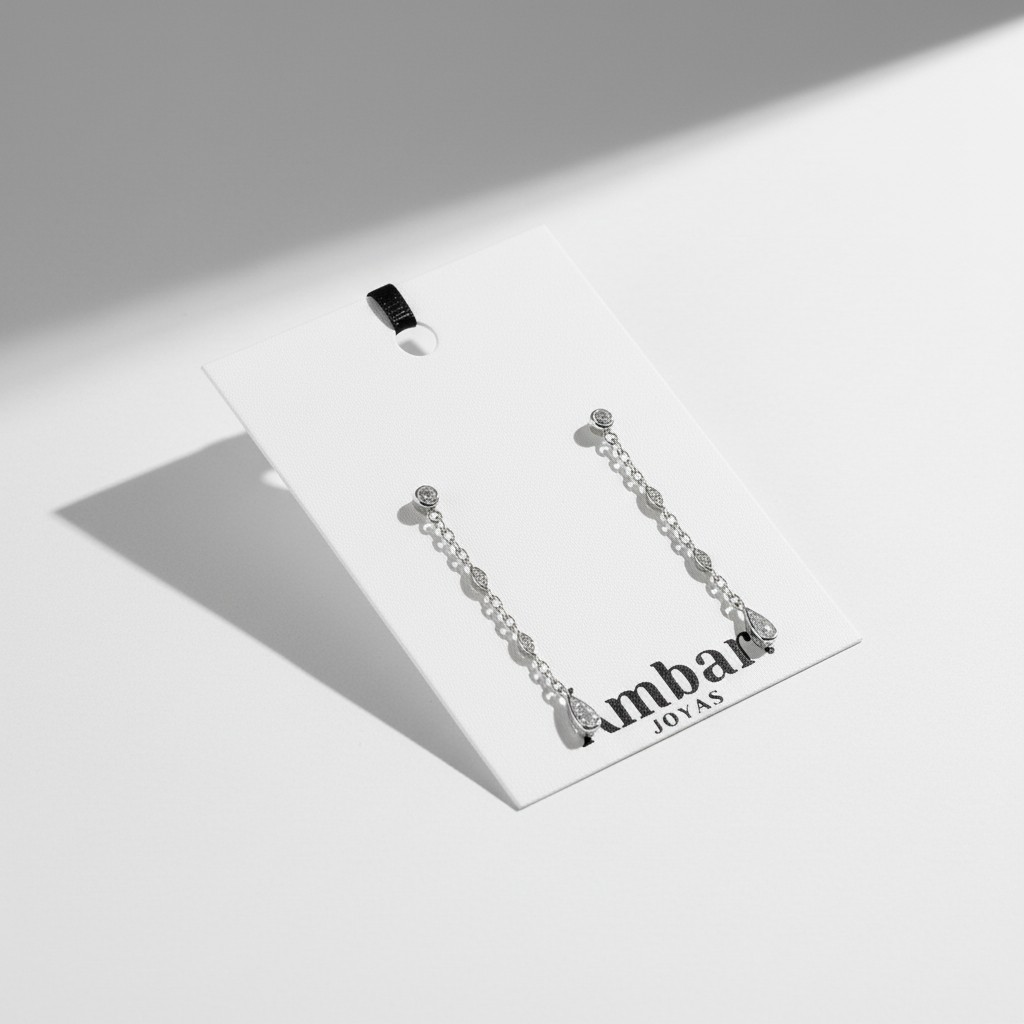 Aros Largos Circonitas - Plata 925