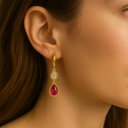 Argollas Huggies con Gota Roja
