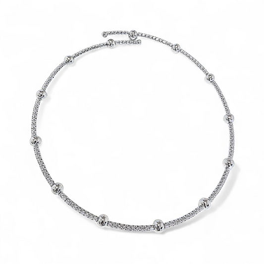 Collar Choker Ajustable Esferas y Circones