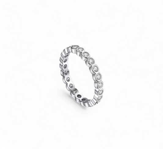 Anillo Cintillo Bezel Eternity – Baño de Rodio
