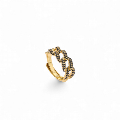 Anillo Cadena Circones Ajustable Negro