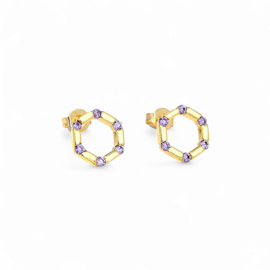Aros Hexagonales Circones Lila
