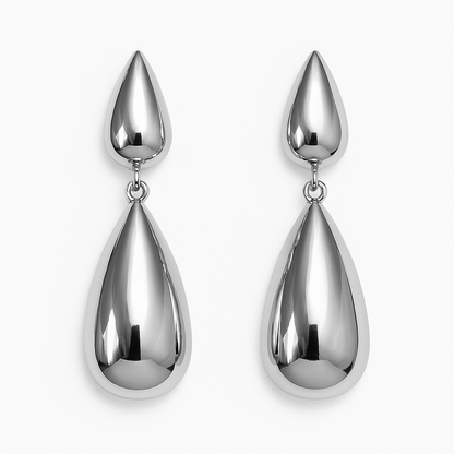 Aros Gotas Plateado