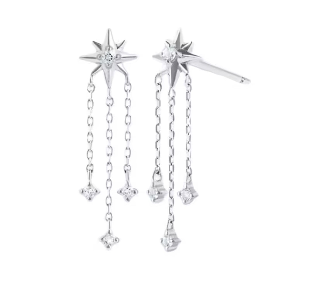 Aros Starfall Plata 925 – Baño de Rodio