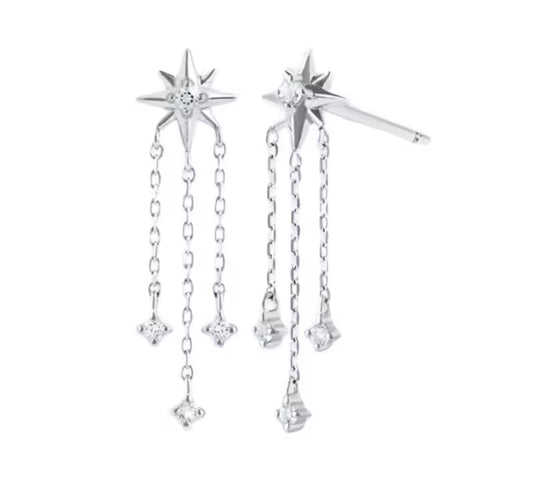 Aros Starfall Plata 925 – Baño de Rodio