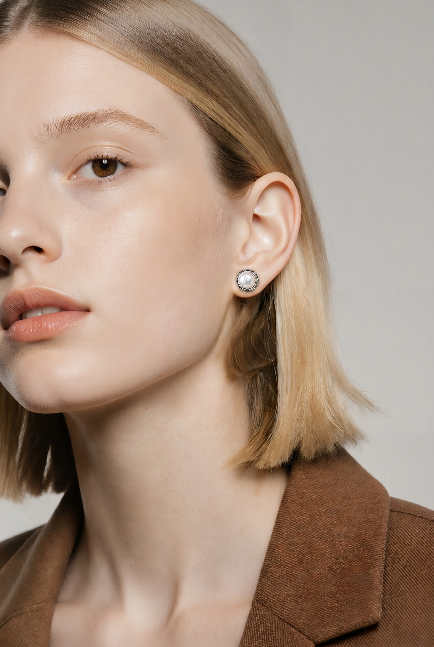 Aros Perla Halo Classic – Baño de Rodio