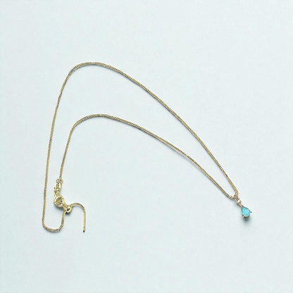 Collar Gota Turquesa con Baño de Oro 18k