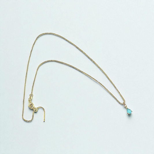 Collar Gota Turquesa con Baño de Oro 18k