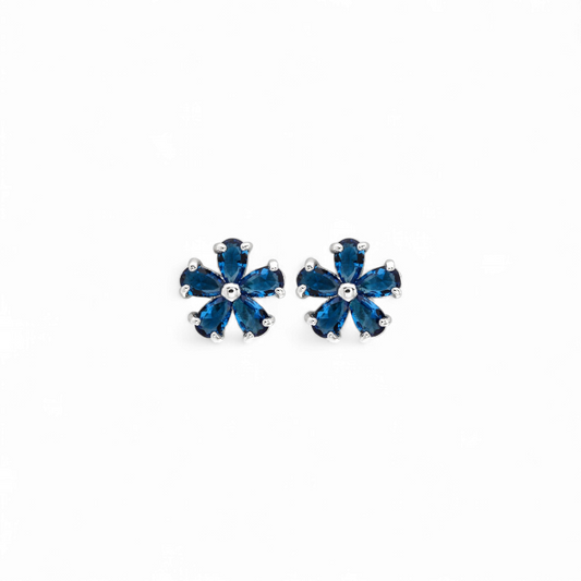 Aros Flores de Circones Azul