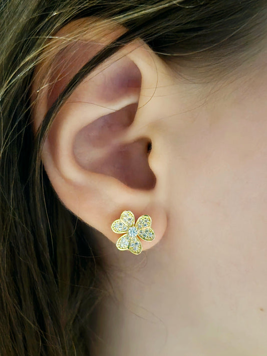 Aros Flores de Circones Dorado