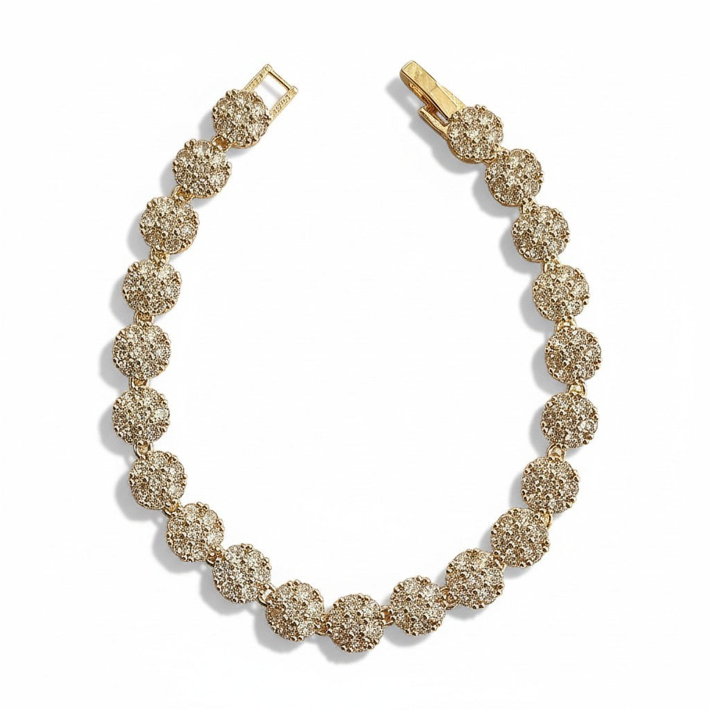 Pulsera Tennis Cluster Grande Circones – Pulsera Brillante Statement Mujer Chile