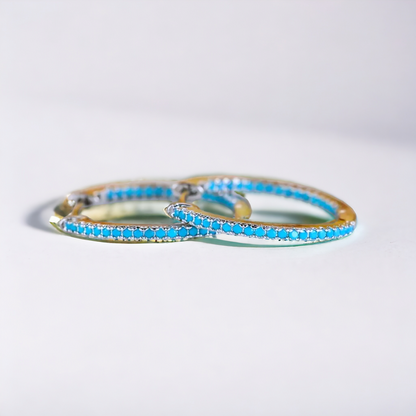 Argollas Circones Turquesa - Ámbar Joyas