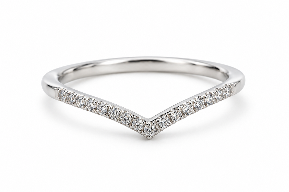 Anillo Chevron Pavé Circones – Baño de Rodio