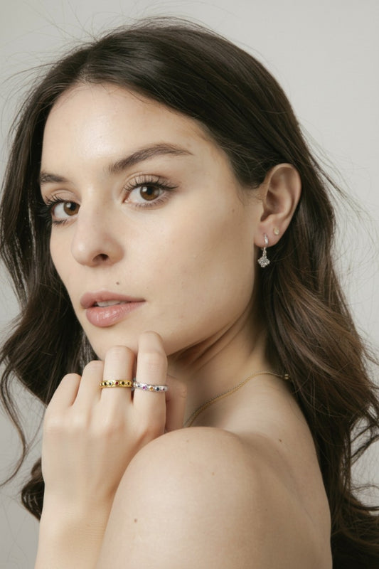 Anillo Ajustable Multicolor · Baño de Plata