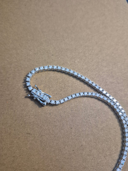 Collar Tennis Moissanitas 2mm en Plata 925