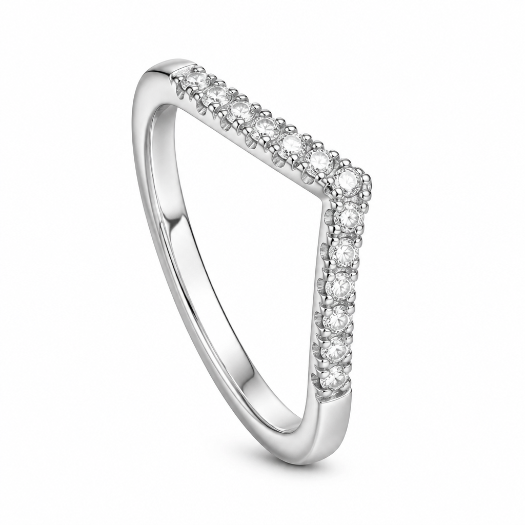 Anillo Chevron Pavé Circones – Baño de Rodio