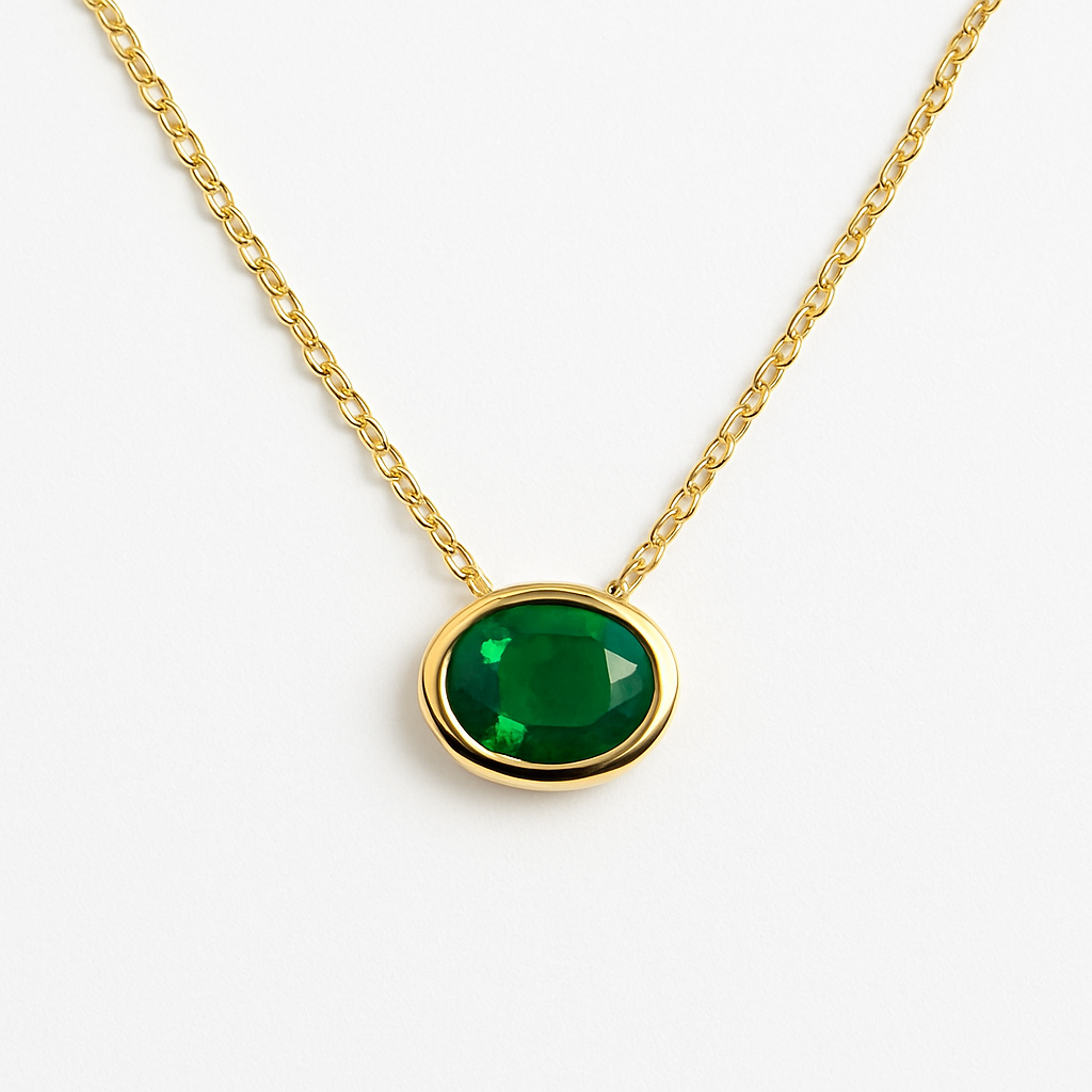 Collar Esmeralda Oval Bisel