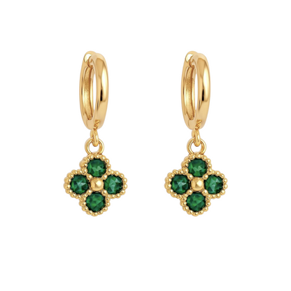 Aros Mini Clovers Mini Verde Dorado