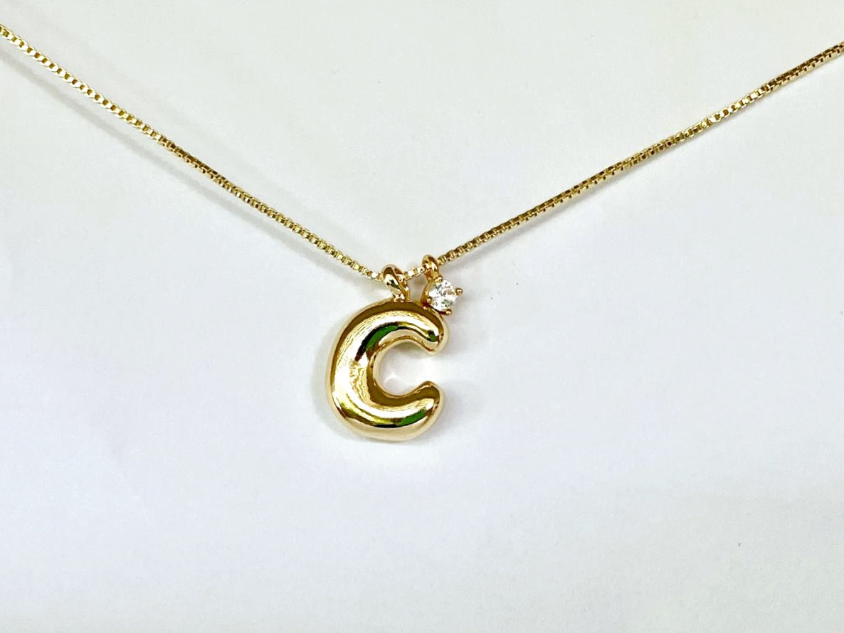 Collares con Inicial Bubble Plateado