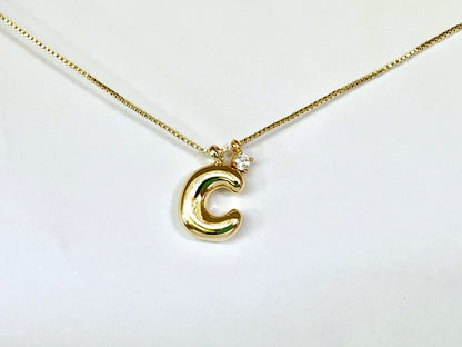 Collares con Inicial Bubble Plateado